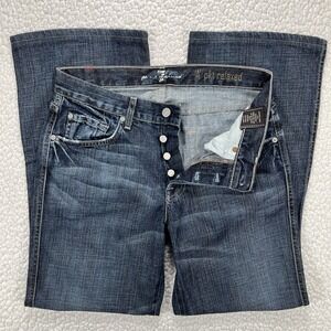 7 For All Mankind Jeans Womens Size 29 Blue A-Pocket Boot Cut Button Fly Western